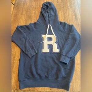 Good American Navy Hoodie with Letter R - Size M